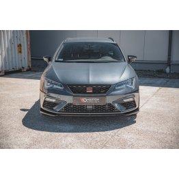 Накладка сплиттер на передний бампер Вар2 на Seat III Cupra / FR рестайл